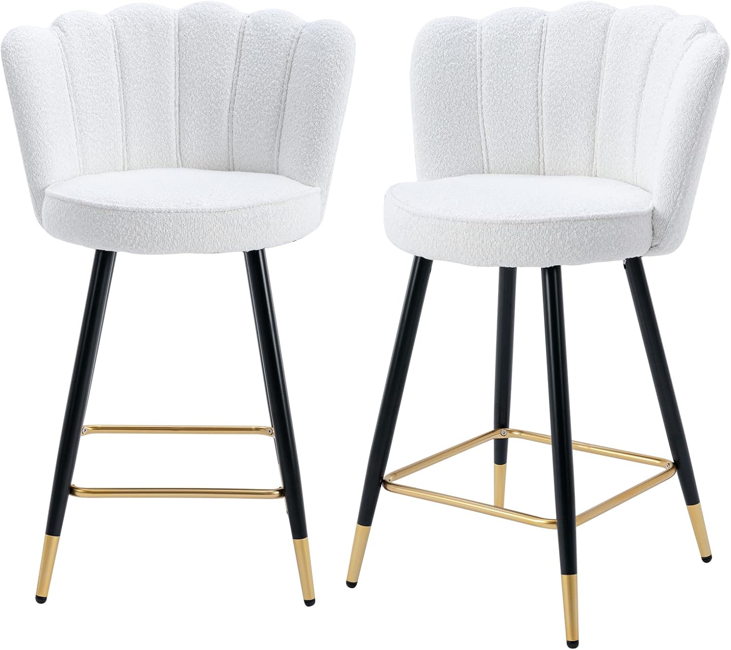 ZHENGHAO Faux Fur Bar Stools Set of 2 Modern 26 Inch