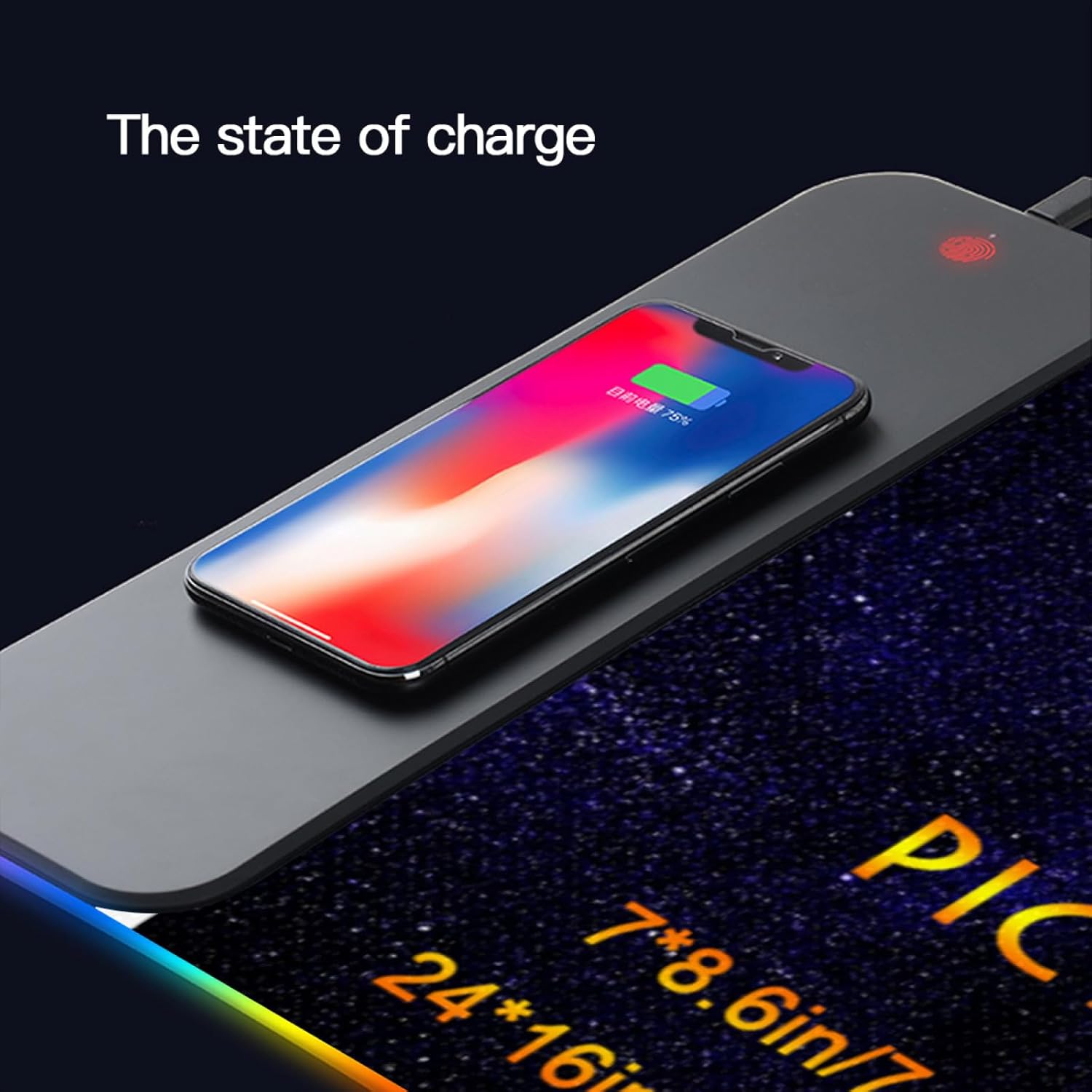 Personalized LED Mouse Pad - Add Picture & Text, Custom Wireless Mousepad for Office and Gaming Lovers - Customized Gifts, Mouse Mat