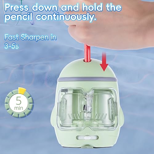 Miniatura 3 de M&G Sacapuntas eléctrico, sacapuntas portátil con bateríaUSB de doble alimentación para lápices, niños, estudiantes, hogar, aula, escuela, oficina