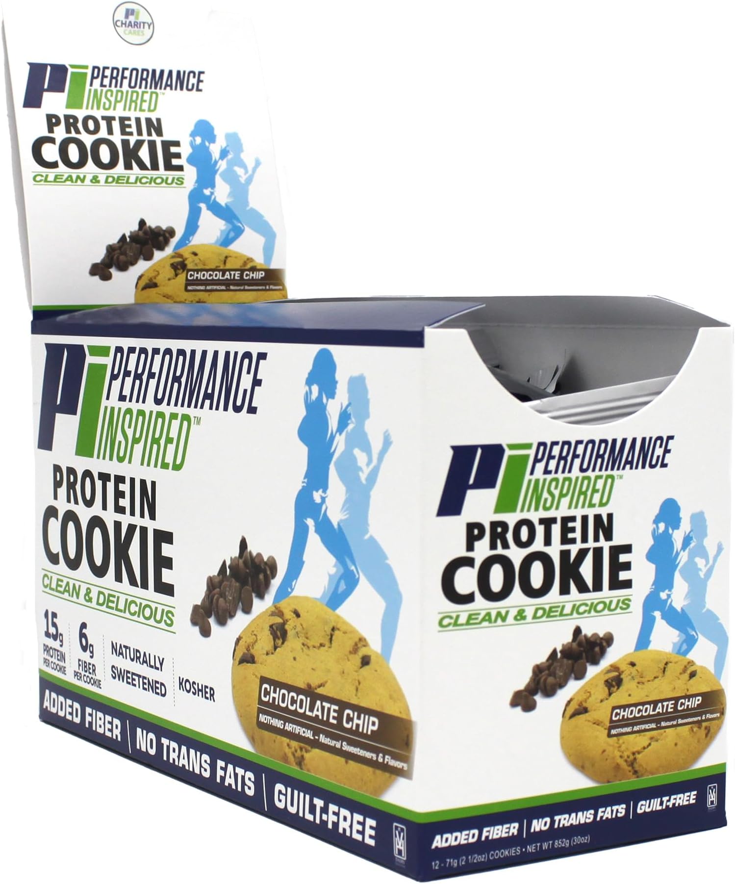 Performance Inspired Nutrition Protein Cookie - Contains: BIG 15G Isolate Protein - 6G Of Fiber - All Natural - Guilt Free - No Artificial Ingredients - Chocolate Chip Flavor - 12 Count
