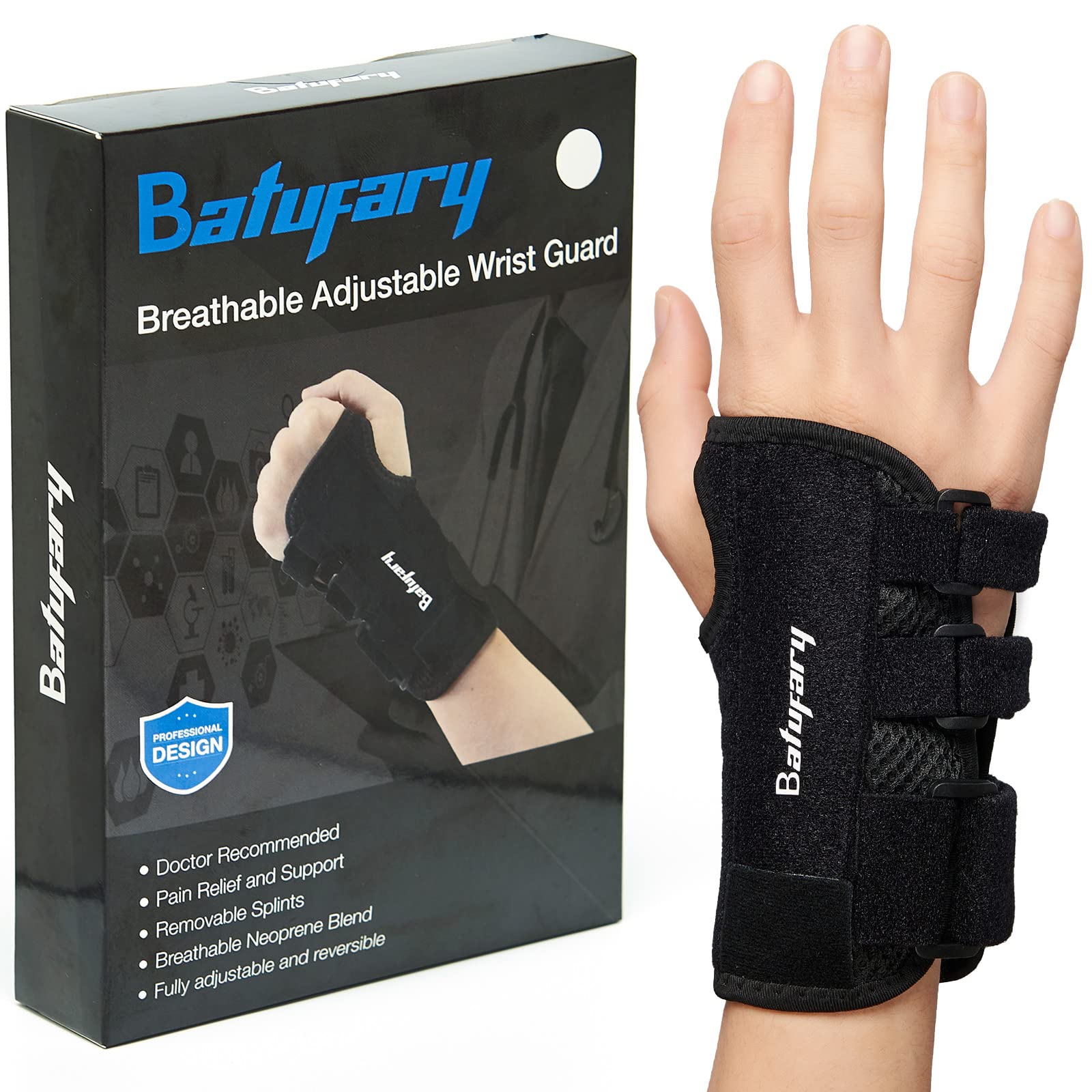 Photo 1 of (3PK BUNDLE) Carpal Tunnel Wrist Brace Night Support - Wrist Splint Adjustable Wrist Support Brace for Injuries, Wrist Pain, Sprain, Sports Right hand Right hand