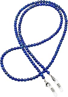 حامل نظارات امان بالوان قوس قزح من العقيق الطبيعي والجمشت وعين النمر والامازونيت والكوارتز واللازورد والمالاكيت بجهاز تحكم عن بعد, لازورد