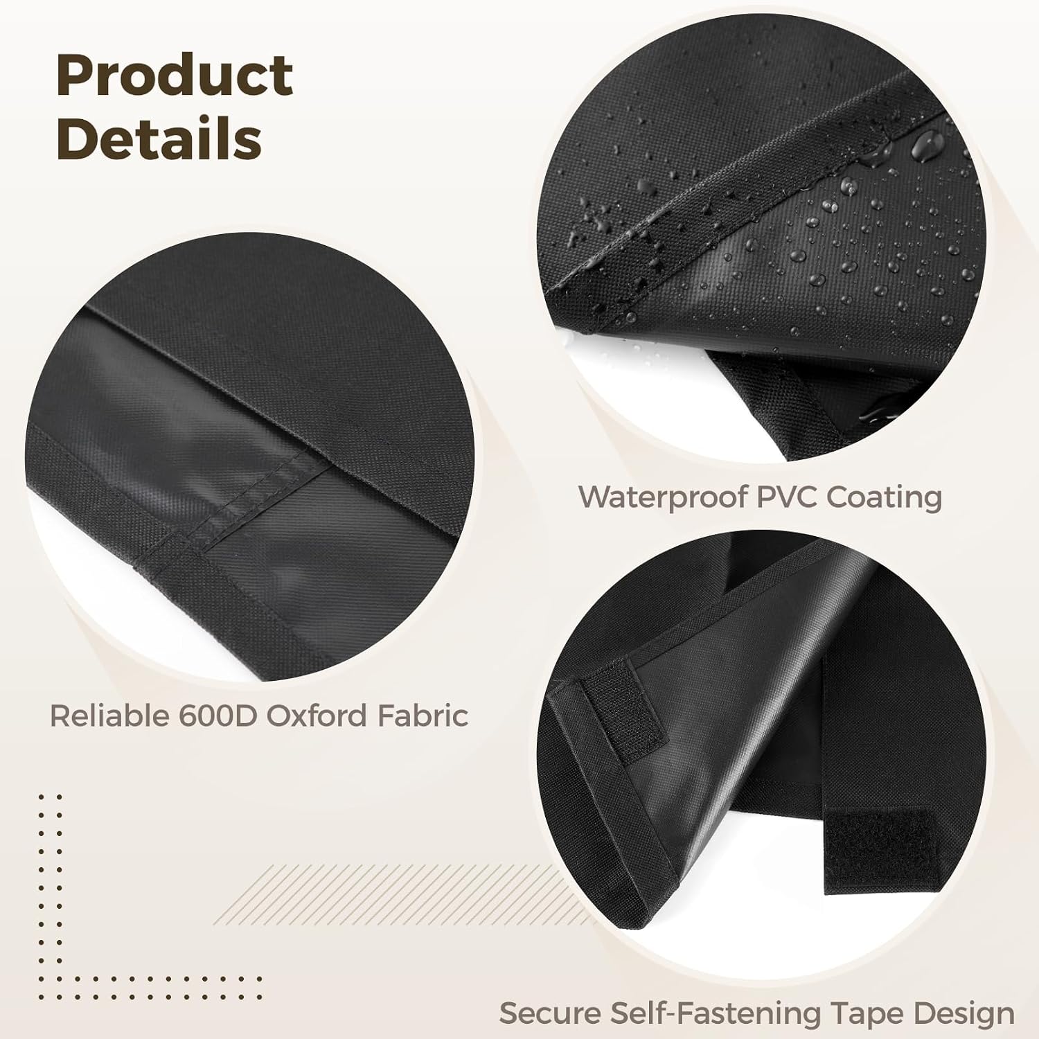 Black 600D Oxford Fabric Bird Cage Cover, 33L x 23W x 41H Inch Weatherproof Parrot Cage Cover, Full Coverage Dustproof Shade, Easy Access for Outdoor Patio