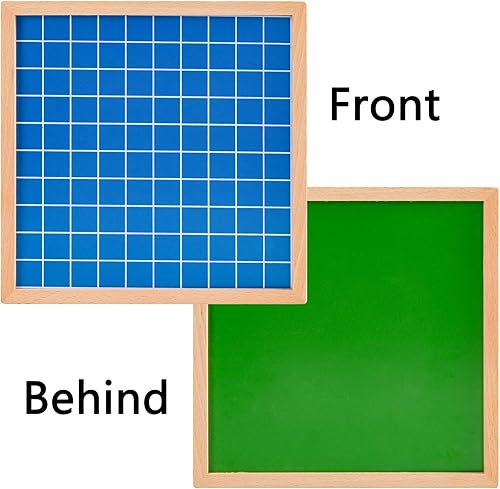 Miniatura 7 de Tablero Montessori de madera de los cien, juguete de contar para jardín de infantes, tablero de juego de matemáticas para niños pequeños con bolsa