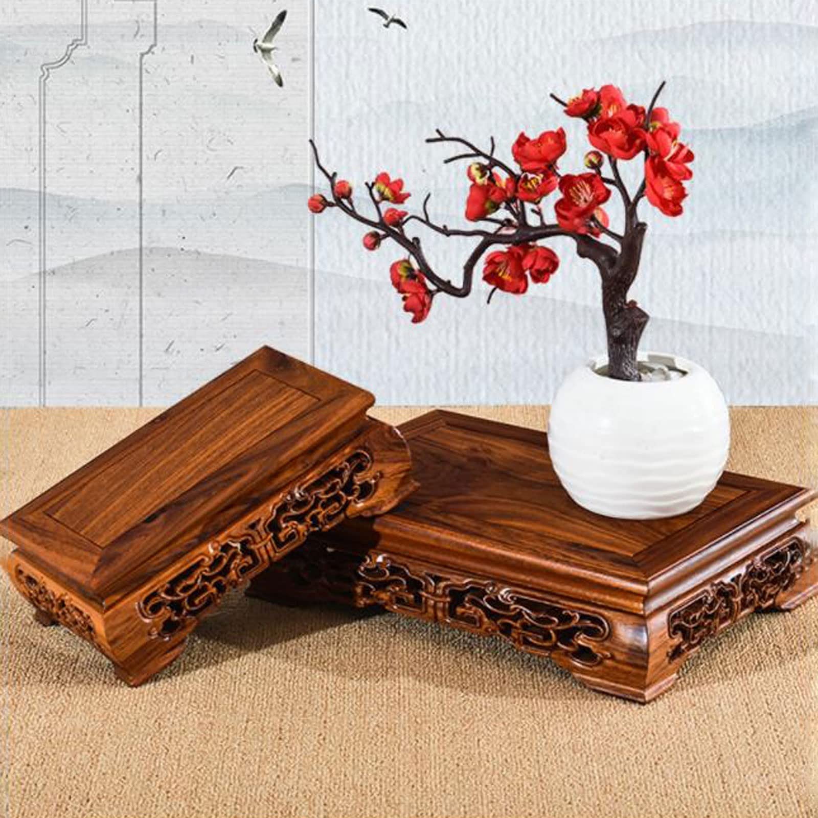 Stojak na stan Bonsai Kwadratowy czajniczek Podstawa Wazon Budda Statua Dekoracja Dekoracja Dekoracja Mały Stolik Kawiarnia Stojak Stojak na rośliny doniczkowe (B)