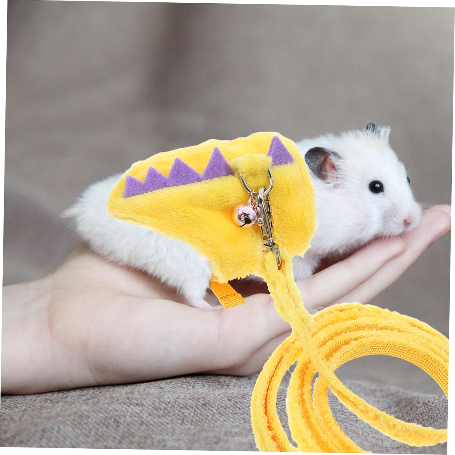 1set Pet Harness and Leash for Small Animals Comfortable Dinosaur Design for Guinea Pigs Hamsters and Bunnies for Walking and Training