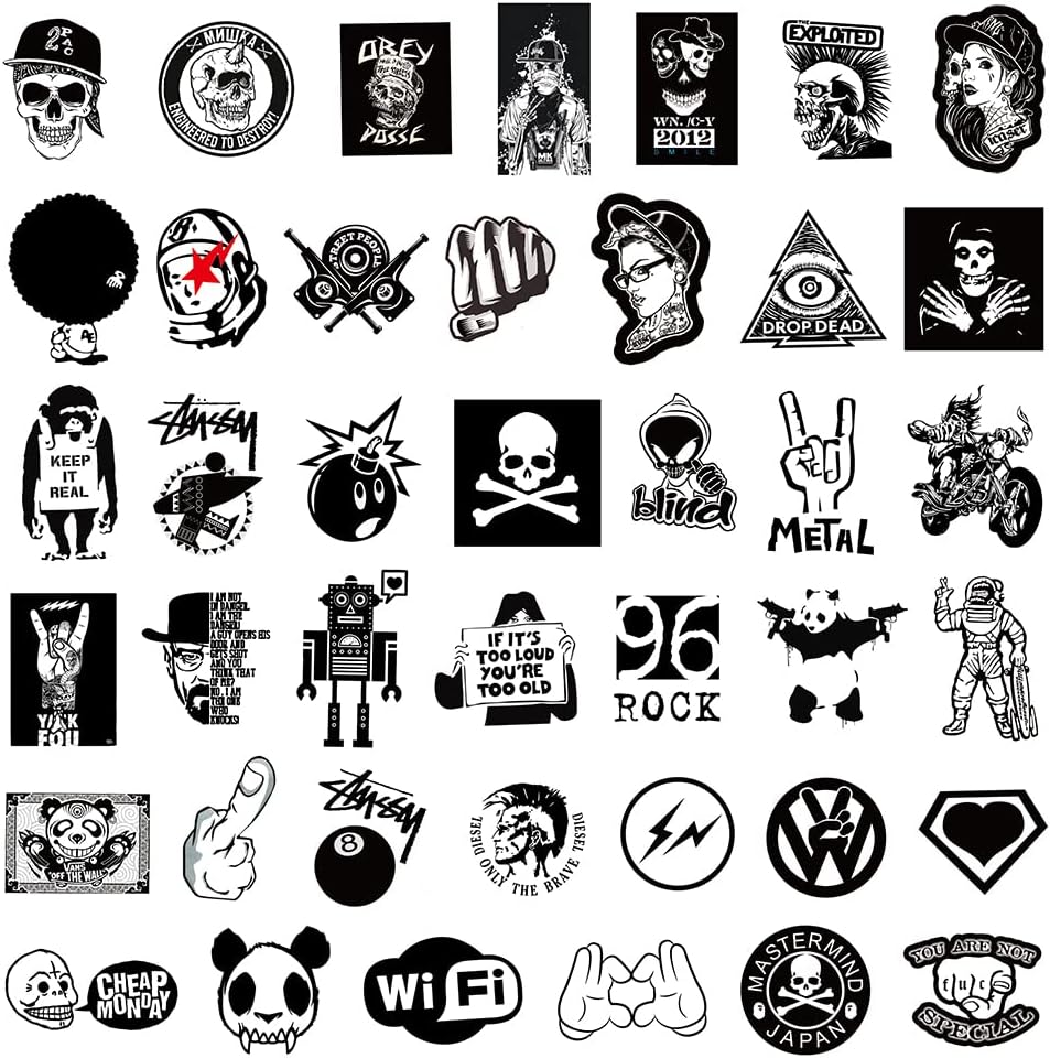 MARSFORCE Fashion Black&White Stickers - Image 4