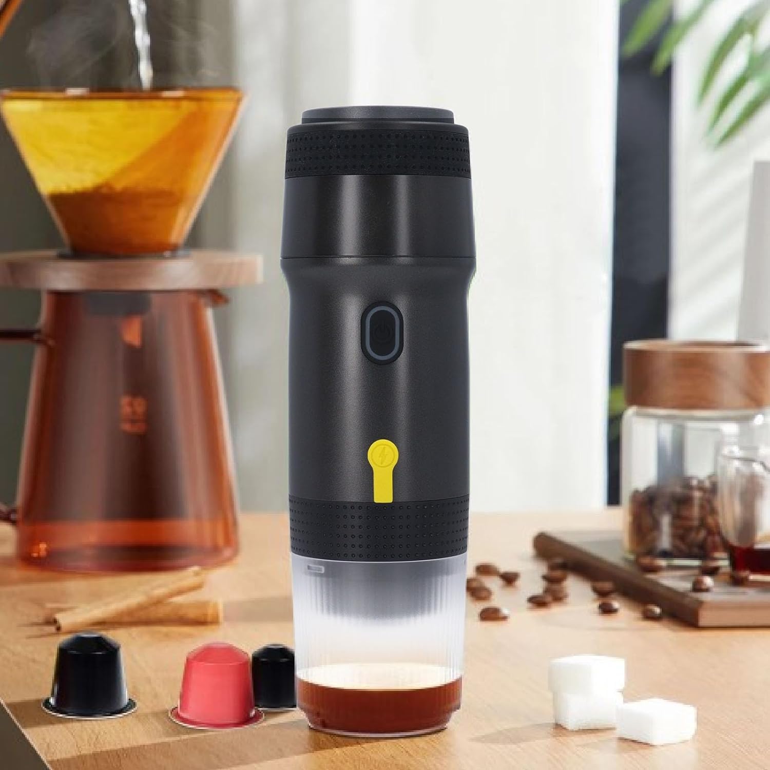 Portable Machine, 3 In 1 20 Bar Quick Heating Electric Coffee Maker, Automatic Coffee Maker for Travel Camping Hiking Office Home (US Plug 100‑240V)