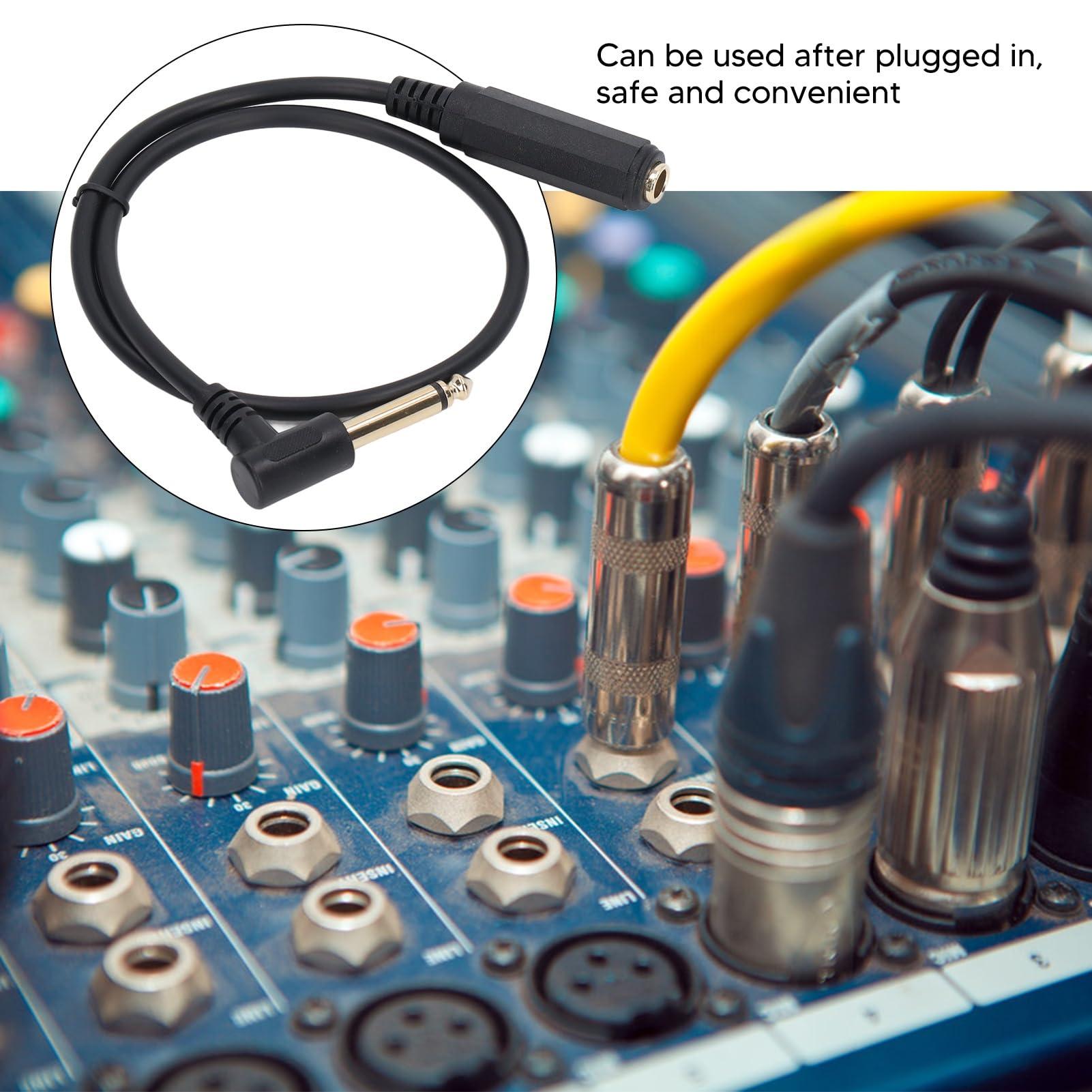 Stereofoniczny Kabel Audio, 0,5 M 1/4 Cala Mikrofonowy Kabel Audio, Mono Pod Kątem Prostym 6,35 Mm Stereofoniczny Przedłużacz Męski na żeński do Mikrofonu