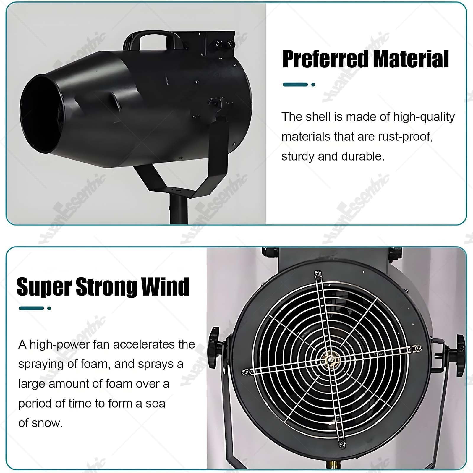 Máquina Espuma Escenarios,Máquina Burbujas con Cañón Espuma | Cañón De Espuma Grande Para Fiestas,1000W,Alcance De 6 a 10 M/80 M²,Ideal Para Eventos En El Patio,Navidad Y Fiestas