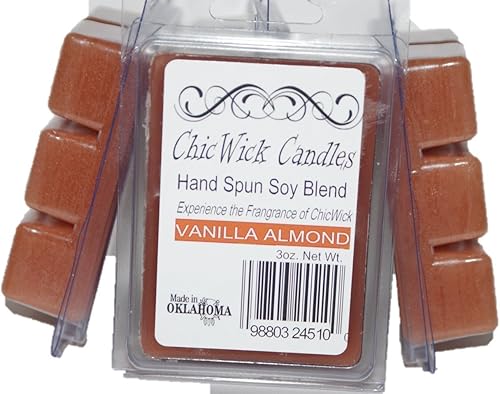 3Pack Vanilla Almond Soy Blend Wax Melts 9oz 18 Wax Cubes Wax Tarts Wax Chunks, 100 Plus Hours of Quality Fragrance