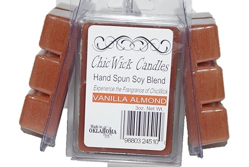 3Pack Vanilla Almond Soy Blend Wax Melts 9oz 18 Wax Cubes Wax Tarts Wax Chunks, 100 Plus Hours of Quality Fragrance