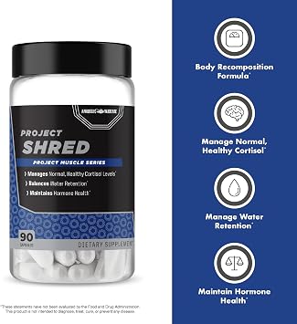 Anabolic Warfare Project Shred, Manage Normal Healthy Cortisol Levels & Water Retention, Body Recomposition Formula, Made with Botanicals*