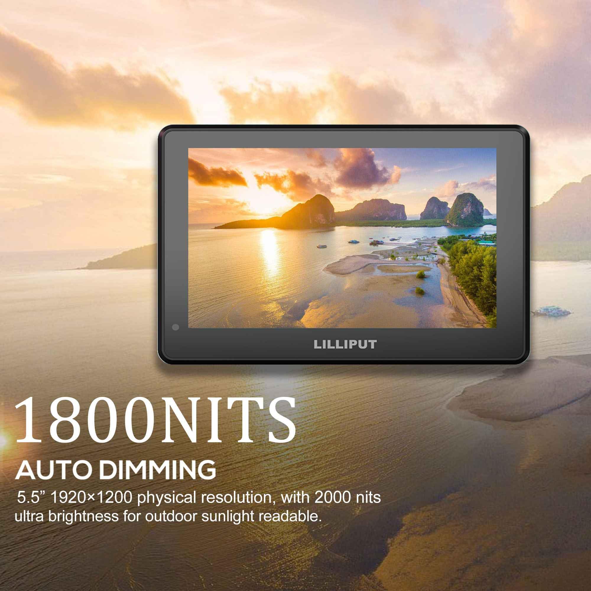 LILLIPUT HT5S 5,5" FHD IPS caméra Moniteur 2000NITS, DSLR Moniteur de Champ de caméra, ekran dotykowy Kamera Field Monitor HDMI SDI 3D-LUT HDR 1920 x 1080