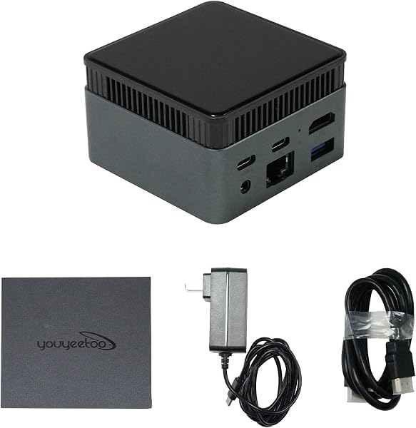 youyeetoo Mini PC BY53, processeur Intel N150 jusqu'à 3,6 GHz, 12 Go LPDDR5 4800 MHz RAM, 0 Go - 512 Go M.2 NVME SSD, Mini PC de jeu, avec USB-C DP, HDMI 2.0 4K, pour bureau/HTPC (BY53 (12 GB+ pas de - 1