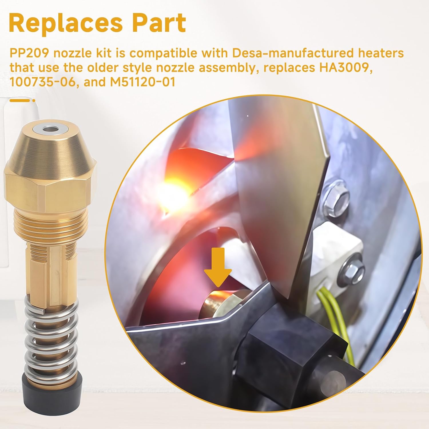 PP209 Nozzle Repair Kit Suitable for Desa Master Remington Reddy Torpedo Heater Replacement Parts, for 100k–110k BTU Heater HA3009,100735-06, M51120-01 Fuel Nozzle Assembly