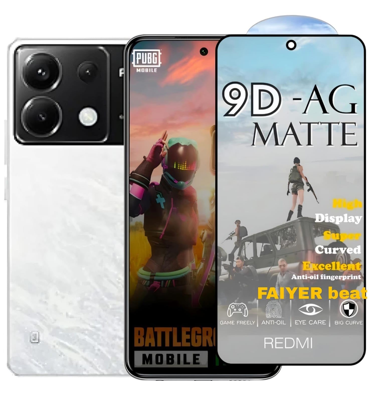 FAIYER BEAT Premium Tempered Glass for MI POCO X6 5G (matte finish glass, Pack of 1) Full Screen Coverage gaming matte Screen Protector Guard (Mi Poco x6 5g) (B0D6LTY169) Amazon Price History, Amazon Price Tracker