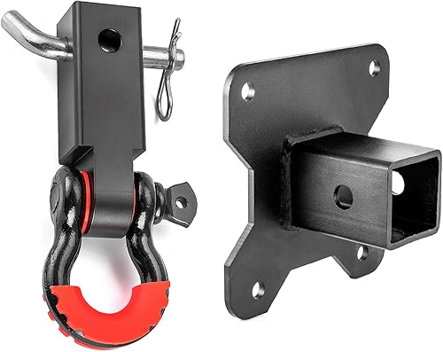 WeiSen UTV - Enganche receptor trasero de 2 pulgadas y receptor de enganche de grillete de 2 pulgadas con grillete de anillo en D de 34 pulgadas,