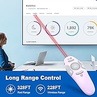 Vista 4 de QUI Presentation Clicker - Clicker remoto inalámbrico para presentación de PowerPoint, PowerPoint Slide Advancer para Mac/Windows/Google