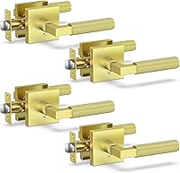 Vista 16 de Manija de puerta negra, cerraduras negras para dormitorio o baño, manijas de puerta resistentes para interiores con cerraduras para puertas zurdas