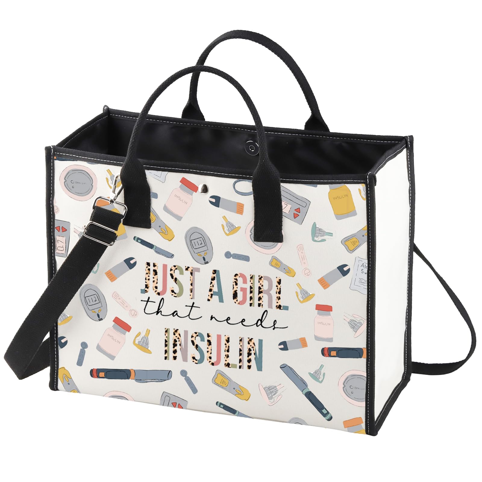 WZMPA Diabetes Insulin Makeup Bag Diabetes Awareness Gifts Just A Gil That Needs Insulin Zipper Bag Diabetic Supply Kit (Just a girl insulin BG)