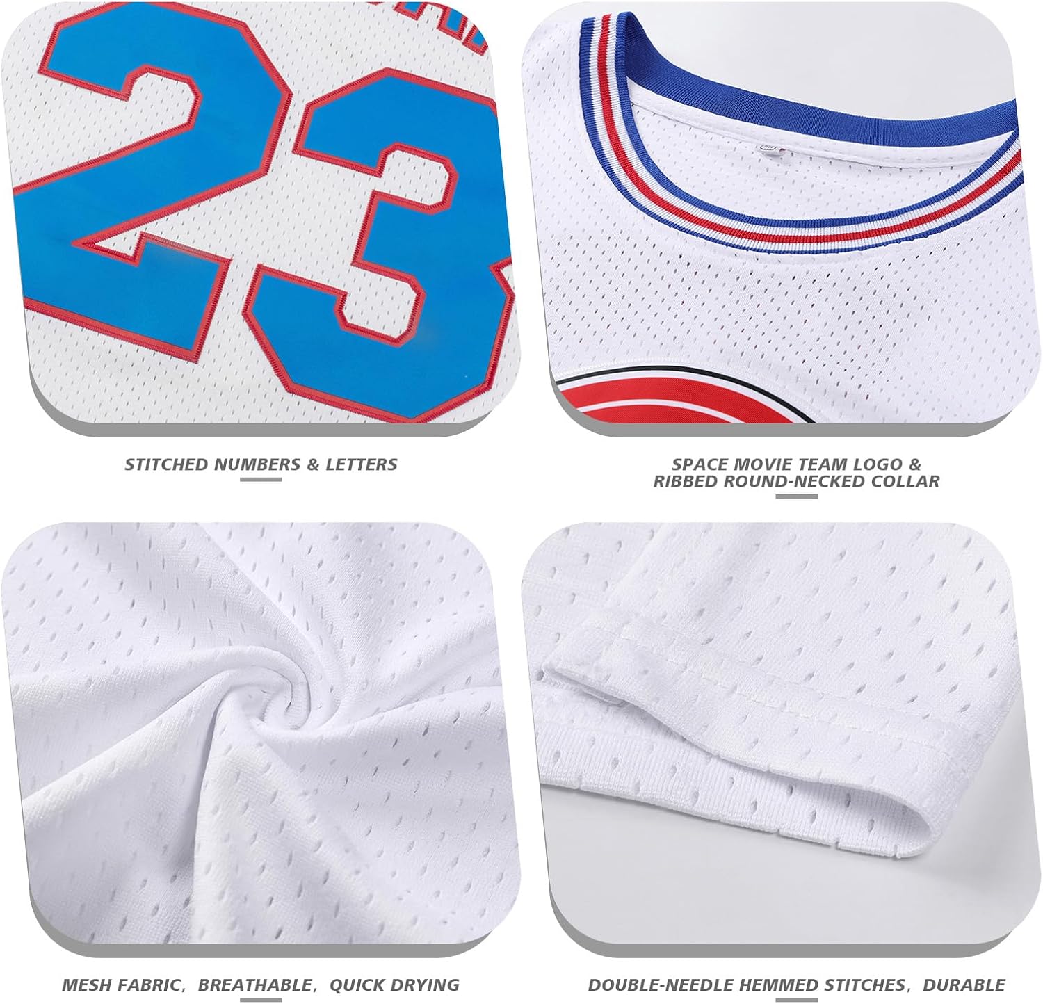 Miniatura 3 de Camiseta de baloncesto para hombre #23 camisetas de película espacial de los años 90 para Halloween, hip hop, ropa de fiesta, camisas deportivas