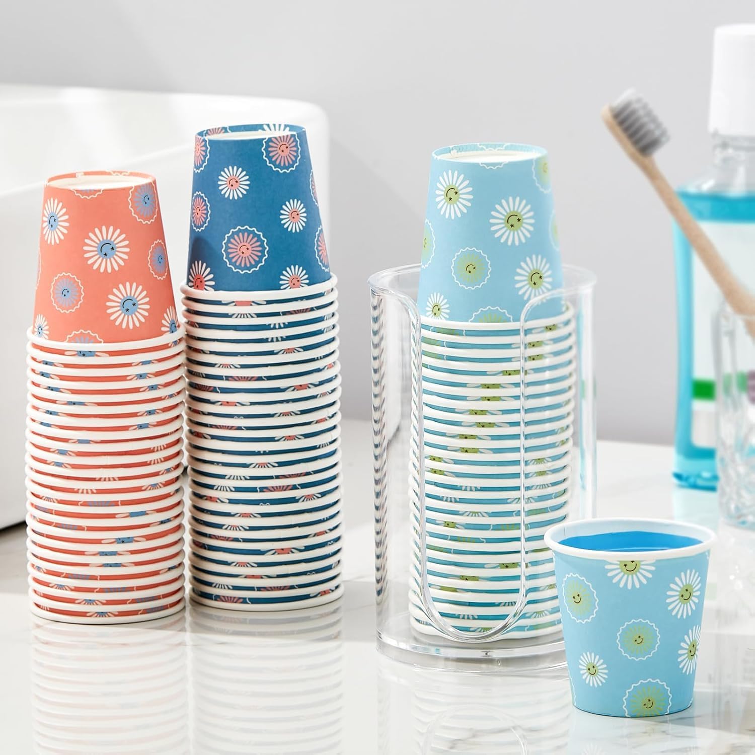 Amit Marketing Paper Disposable Printed Cup | Eco-Friendly Double Wall Safe for Hot and Cold Beverages | for Tea/Coffee, Juice Party Event Travel Wedding Office (Set of 75 Pcs - 50ml) 2