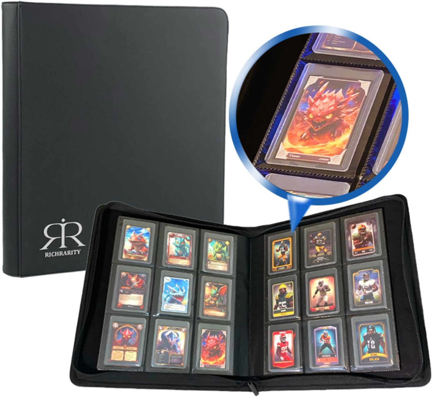 Top Loader Binder for Cards Holds 360 Toploaders