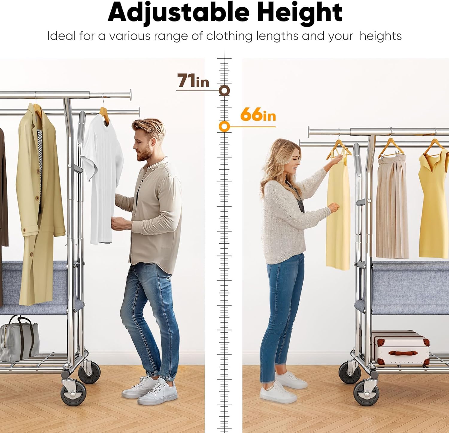 HOKEEPER Heavy Duty Clothes Rack Load 635 LBS, Clothing Rack for Hanging Clothes
