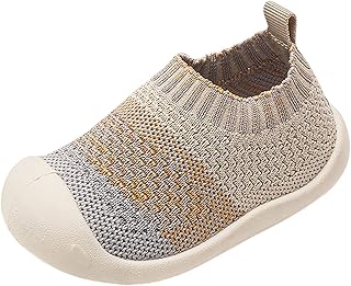Sapatos de meia infantil para bebês meninos e meninas chinelos casuais sapatos bonitos menino menina tênis infantil antiderrapante primeiros passos, Dourado, 9.5 Toddler