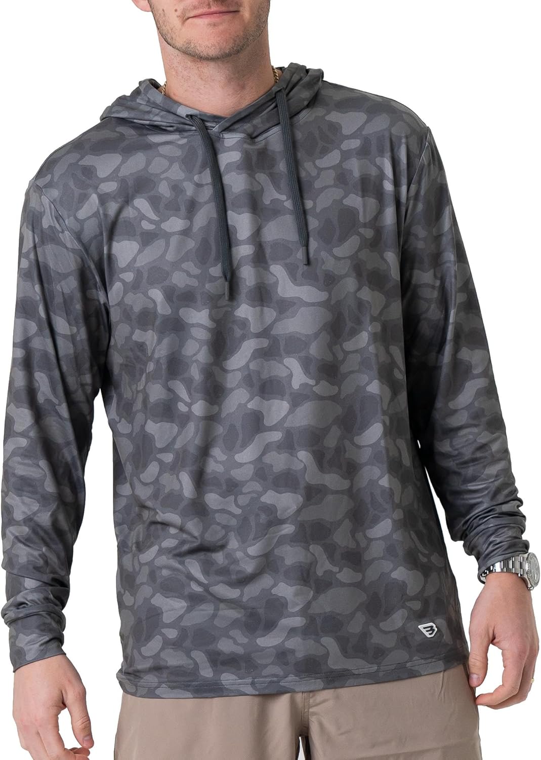 Burlebo Mens Performance Hoodie  Lightweight Long Sleeve Pullover, Athletic Fit, Moisture-Wicking, Sun Protection
