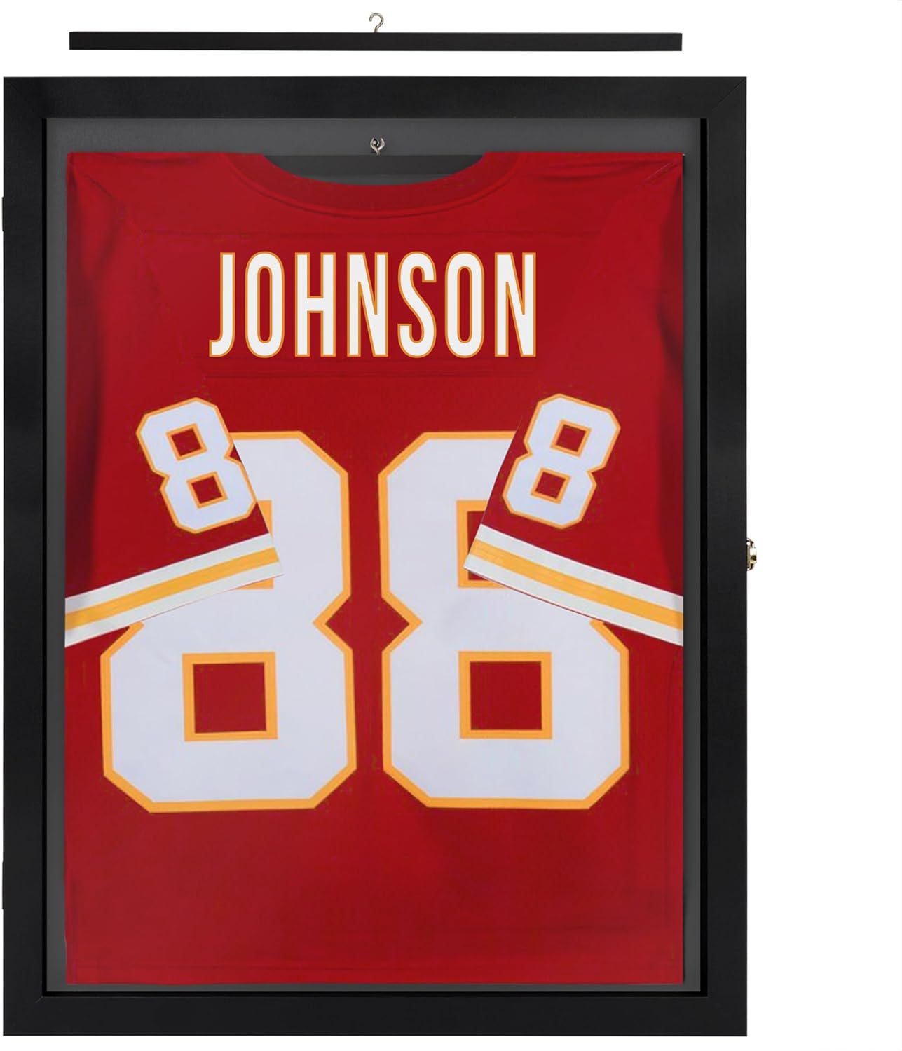 Americanflat Kids Jersey Frame Display Case – 18x24 Lockable Display Case with Hanger - Black Sports Jersey Frame Shadow Box for Baseball, Football, Basketball, Hockey Jerseys – All-Star Collection Black Youth - Jersey Frame