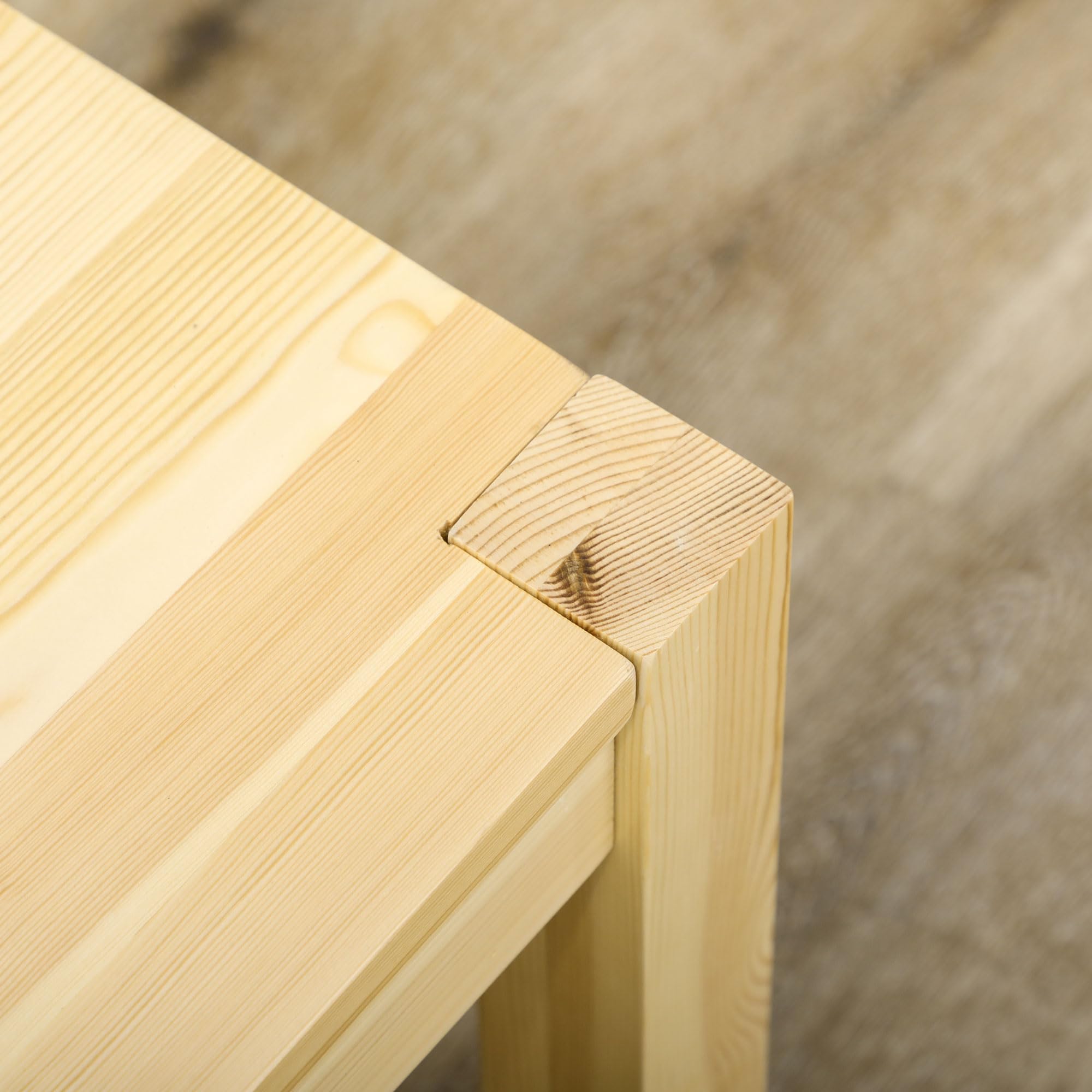 HOMCOM Sitzbank 3-Sitzer Holzbank Küchenbank im Landhaus-Stil, Essbank für Wohnzimmer, Küche, Eingang, Kiefernholz, bis 330 kg belastbar, 150 x 33 x 45 cm, Natur