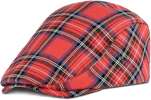 Miniatura 6 de Gorra plana a cuadros para mujer Ivy Gastby Cabbie Gorra unisex de algodón Newsboy