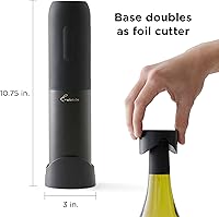 Vista 2 de Rabbit Sacacorchos eléctrico abridor de vino – Abrebotellas automático con botón pulsador, diseño compacto, abre botellas silenciosamente, se Negro