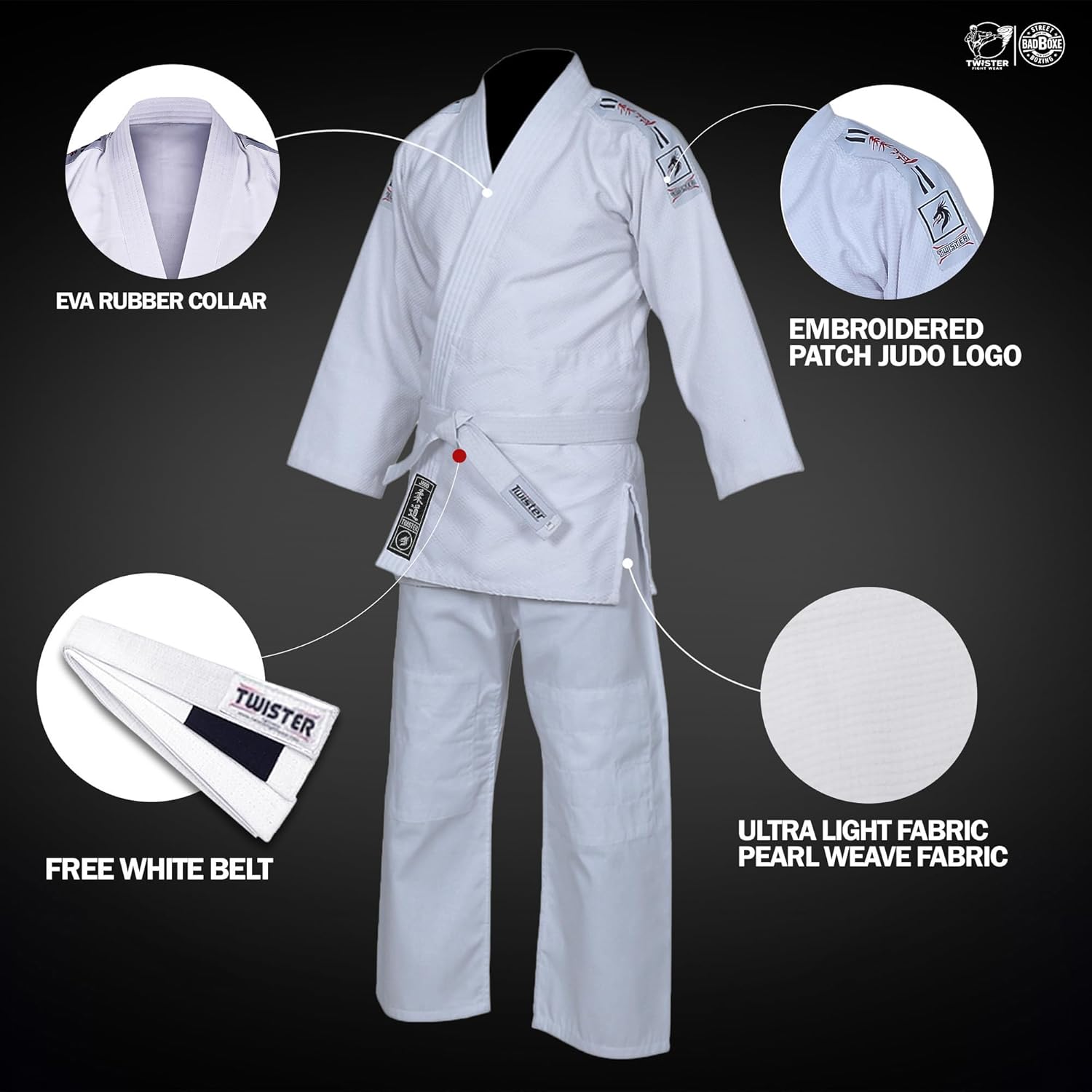 Premium Judo Gi – 450 GSM Cotton Grain Weave Uniform – Reinforced Stitching for Training & Competition – Includes Free Belt