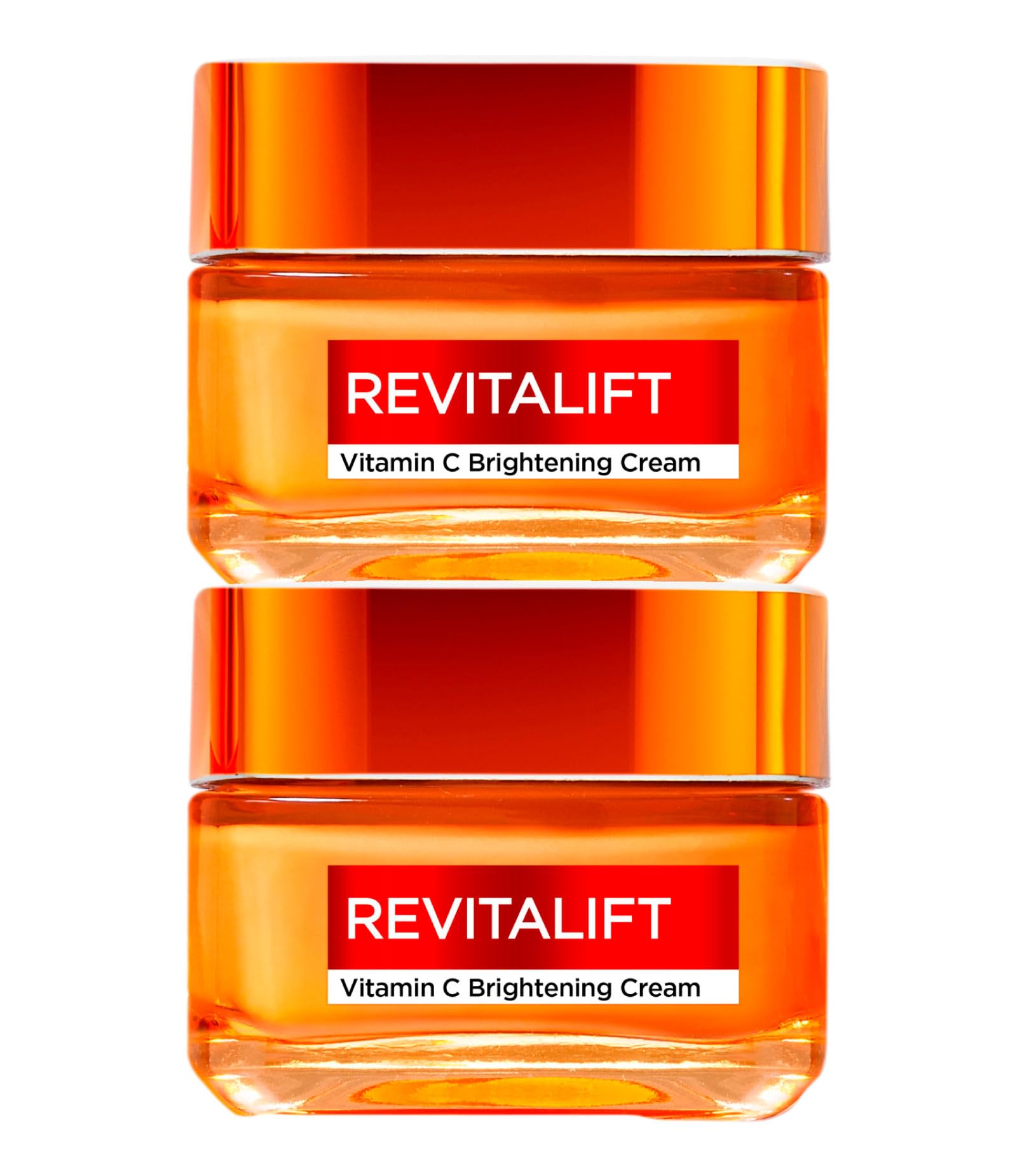 L'Oréal Paris Crema Viso Illuminante Revitalift Clinical per Pelli Sensibili Azione Levigante e Uniformante con Vitamina C e Acido Salicilico - 2 Barattoli da 50ml