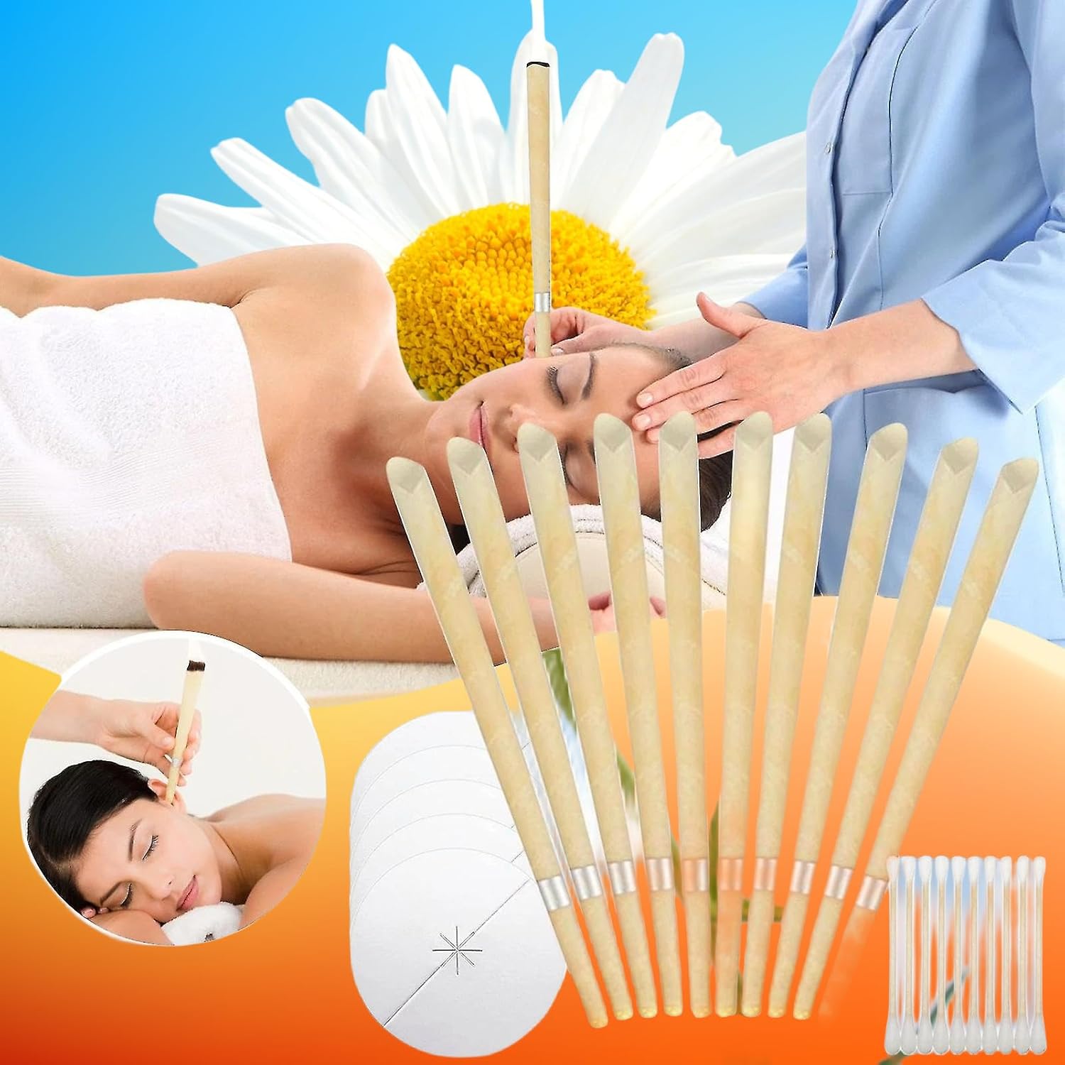 Ear Candles Wax Removal，1Ear Cleaning Tool Clean，Beeswax