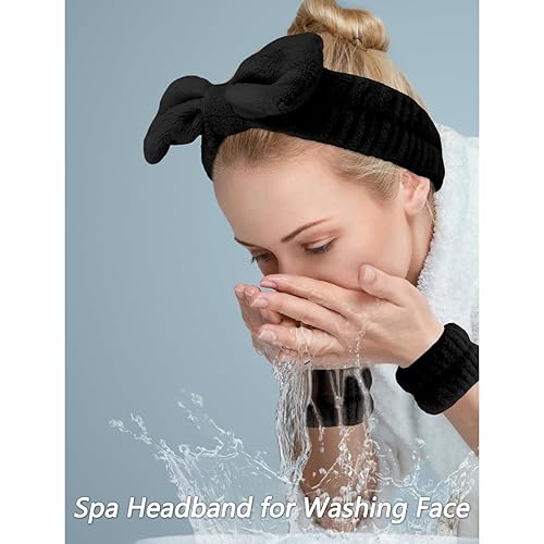 Miniatura 2 de VELSCRUN Paquete de 6 diademas de spa, diadema de maquillaje, diadema de lavado de cara, diademas para el cuidado de la piel, banda de esponja de