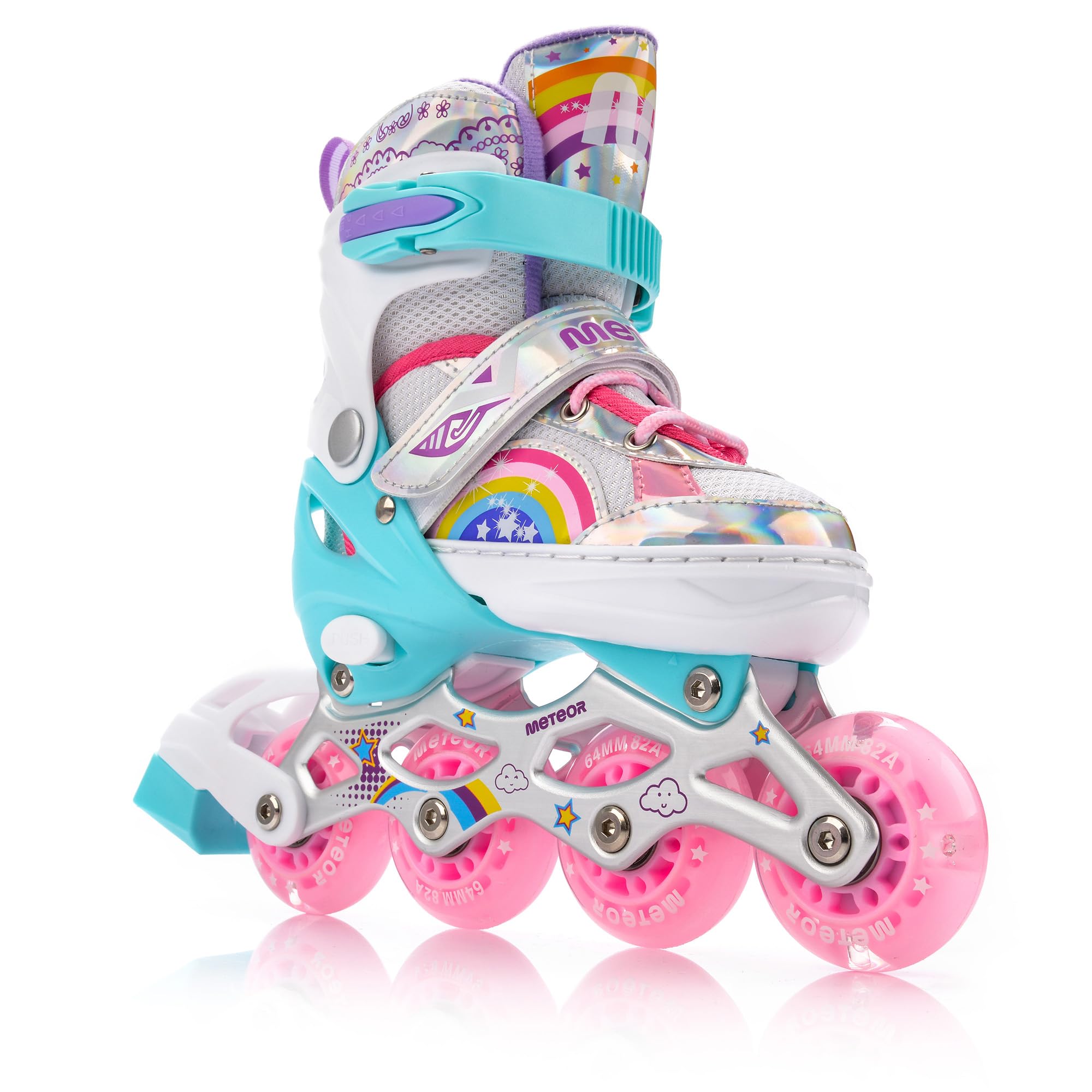 Patins à roulettes réglables en Carbone pour Enfants avec Roues LED