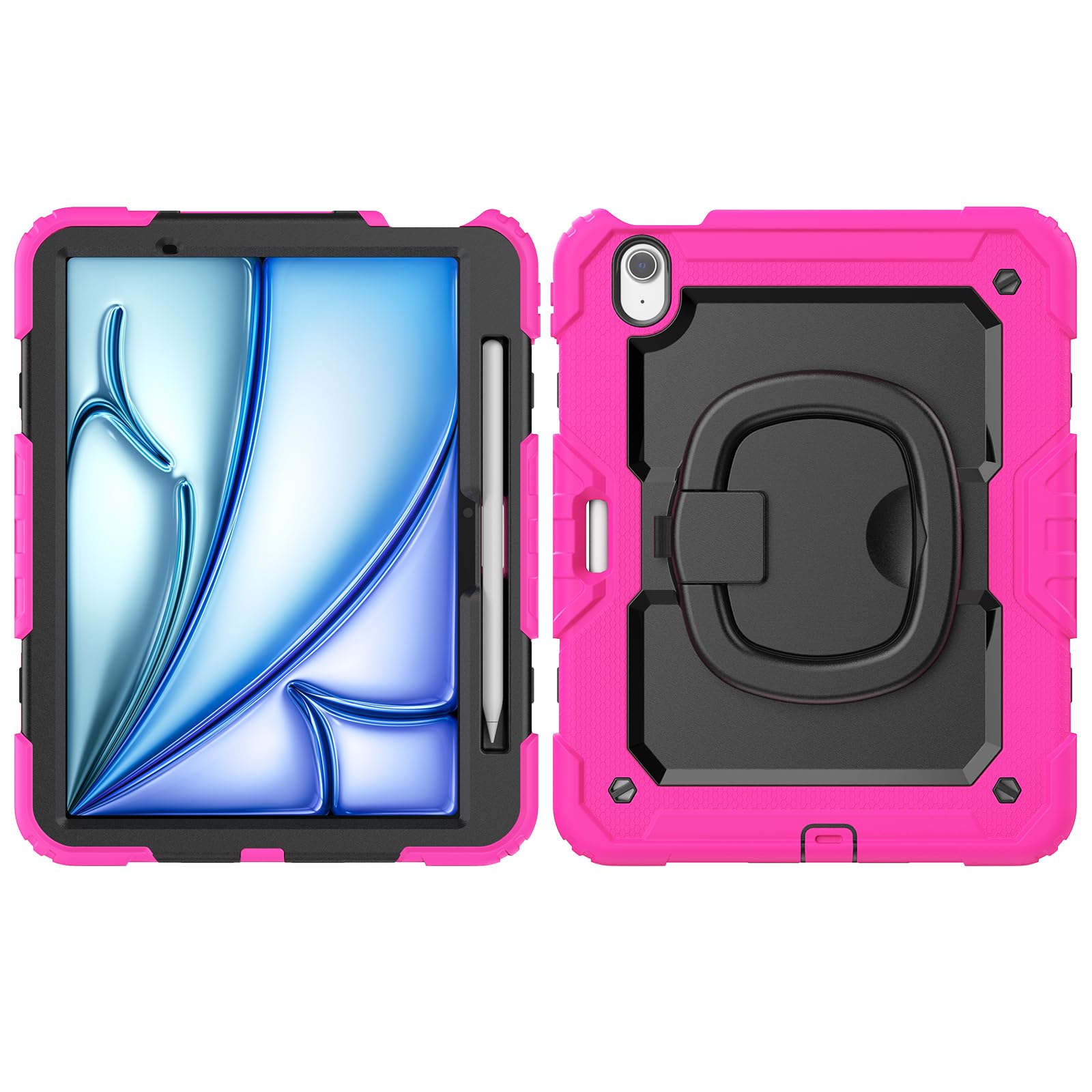 Eviter les rayures coque iPad Air 11 M2 robuste silicone rose - 8