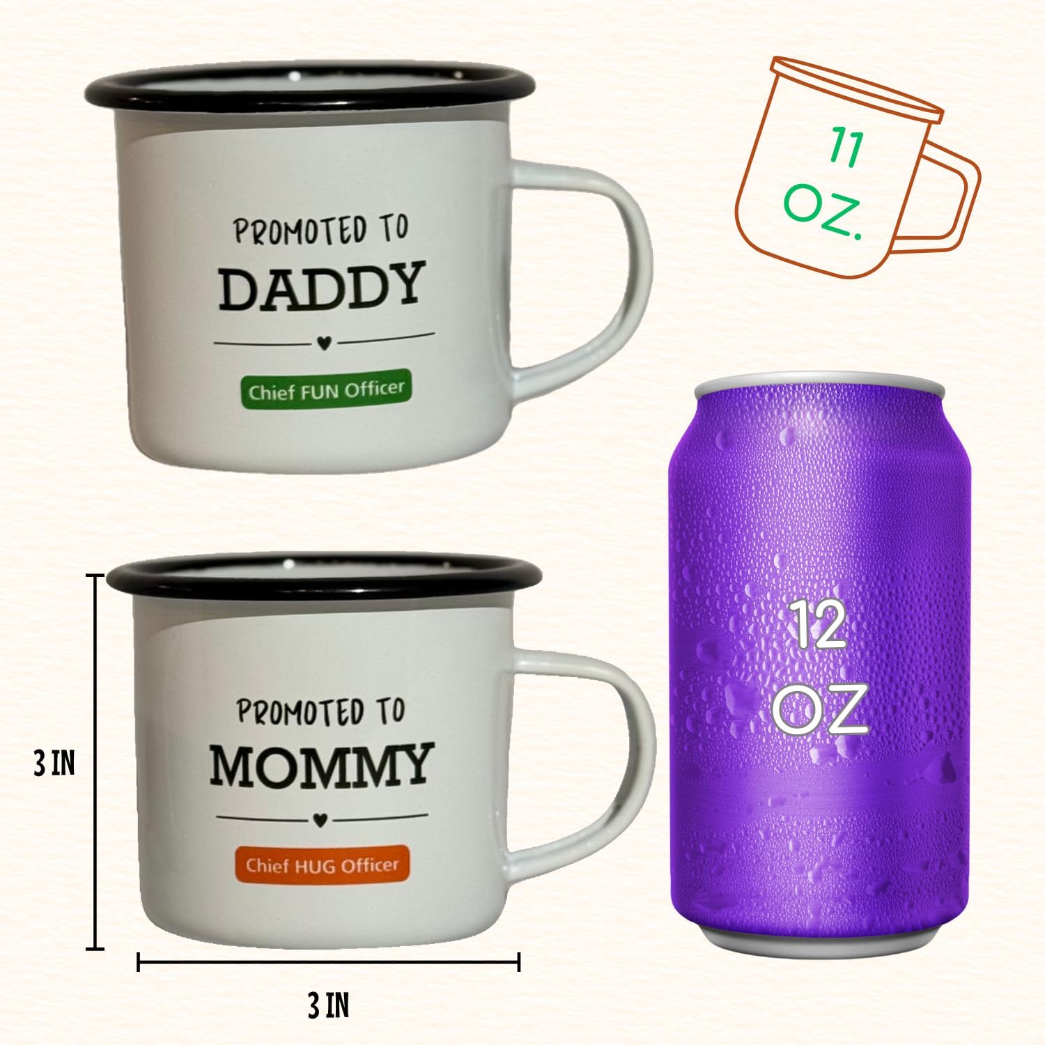 Luna's Natureville Pregnancy Gifts for New Parents – Gender Reveal Gifts with Mom and Dad Mugs - Packaged for Baby Shower, Thanksgiving for First Time Moms, Expecting Parents to Be