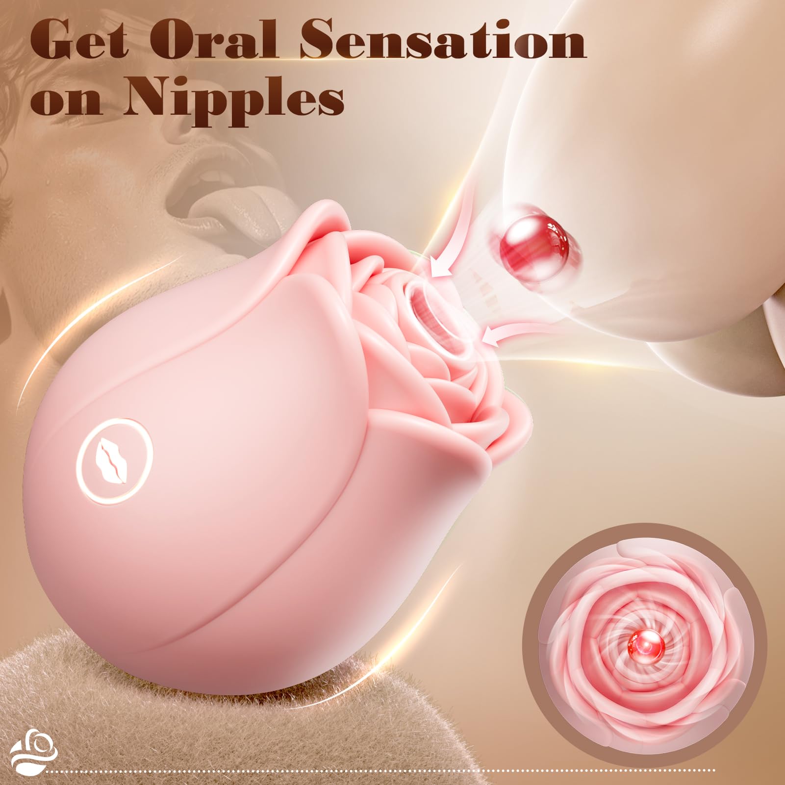 Sucking Vibrator Rose Sex Toy - Big Shocked Vibrator Sex Toys Adult Toys with 10 Suction Vibrators Clitoral Vibrater Clit Sucker Couple Female Women Adult Sex Toys & Games Jewelry: Light-pink