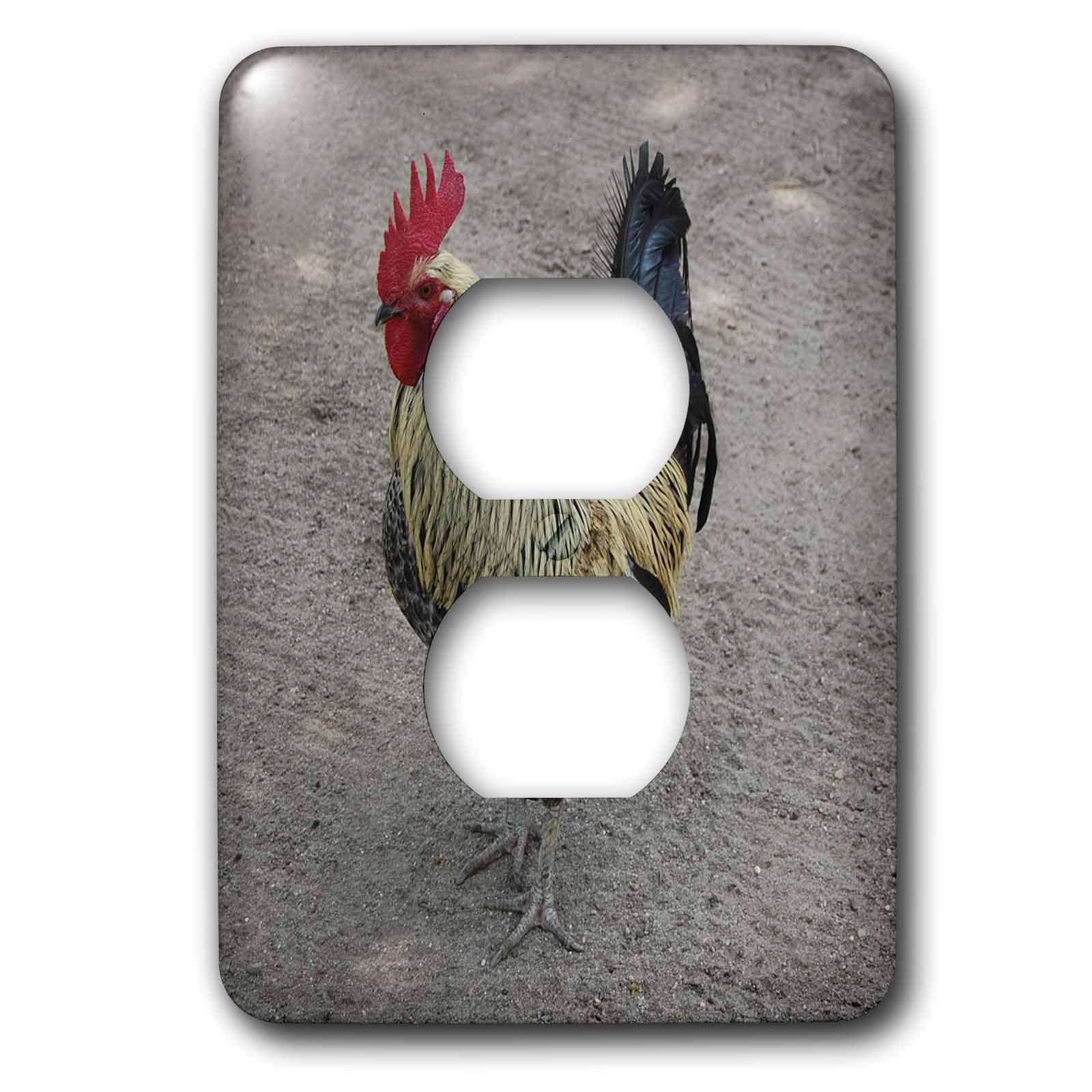 Coq 2 prise de prise 3dRose plaque décorative pour cuisine rustique