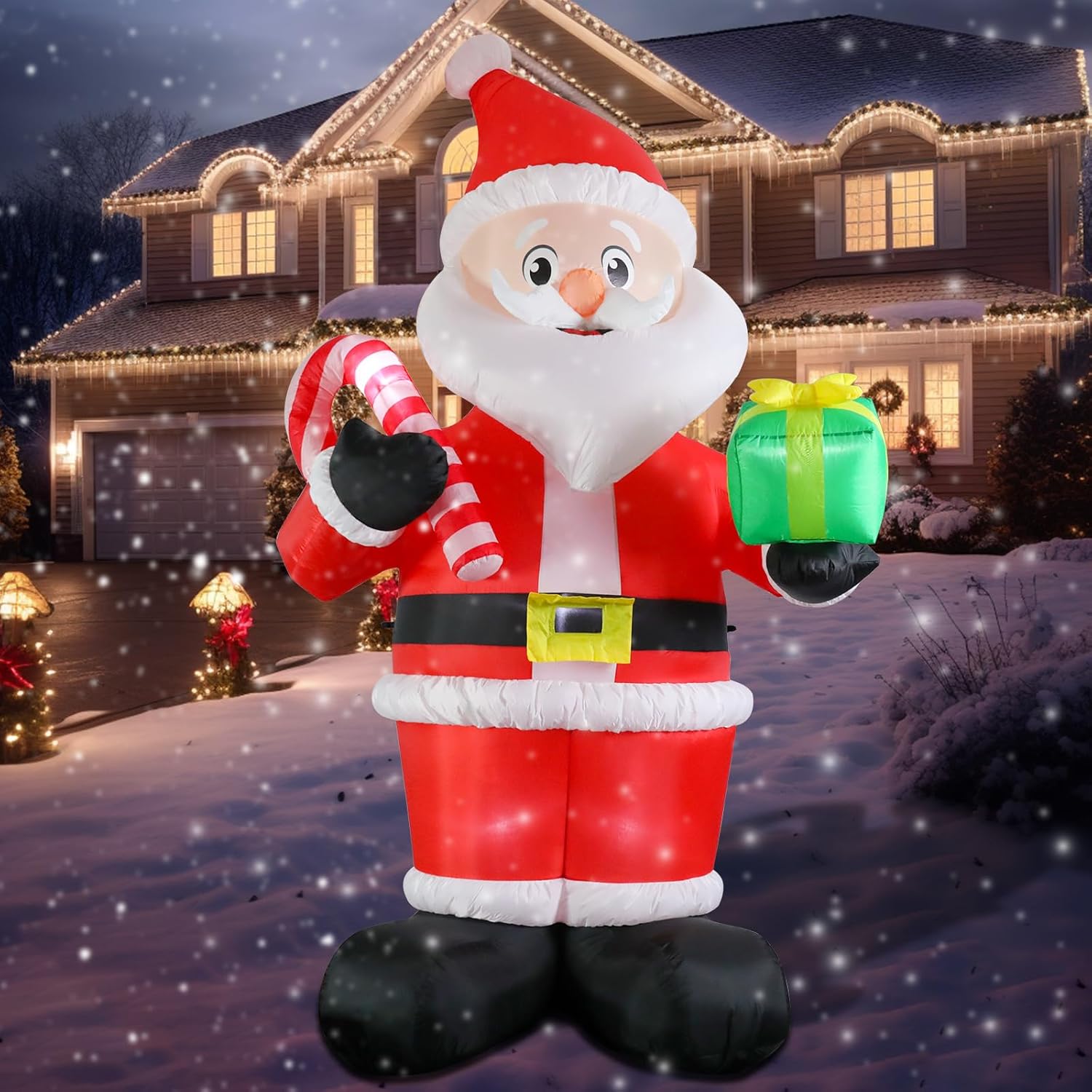 WONDER GARDEN 9.84 FT Christmas Inflatable Outdoor Decorations Christmas Santa Claus Blow Up Yard Decorations with LED Lights for Xmas Holiday Party Garden Patio Lawn Decor