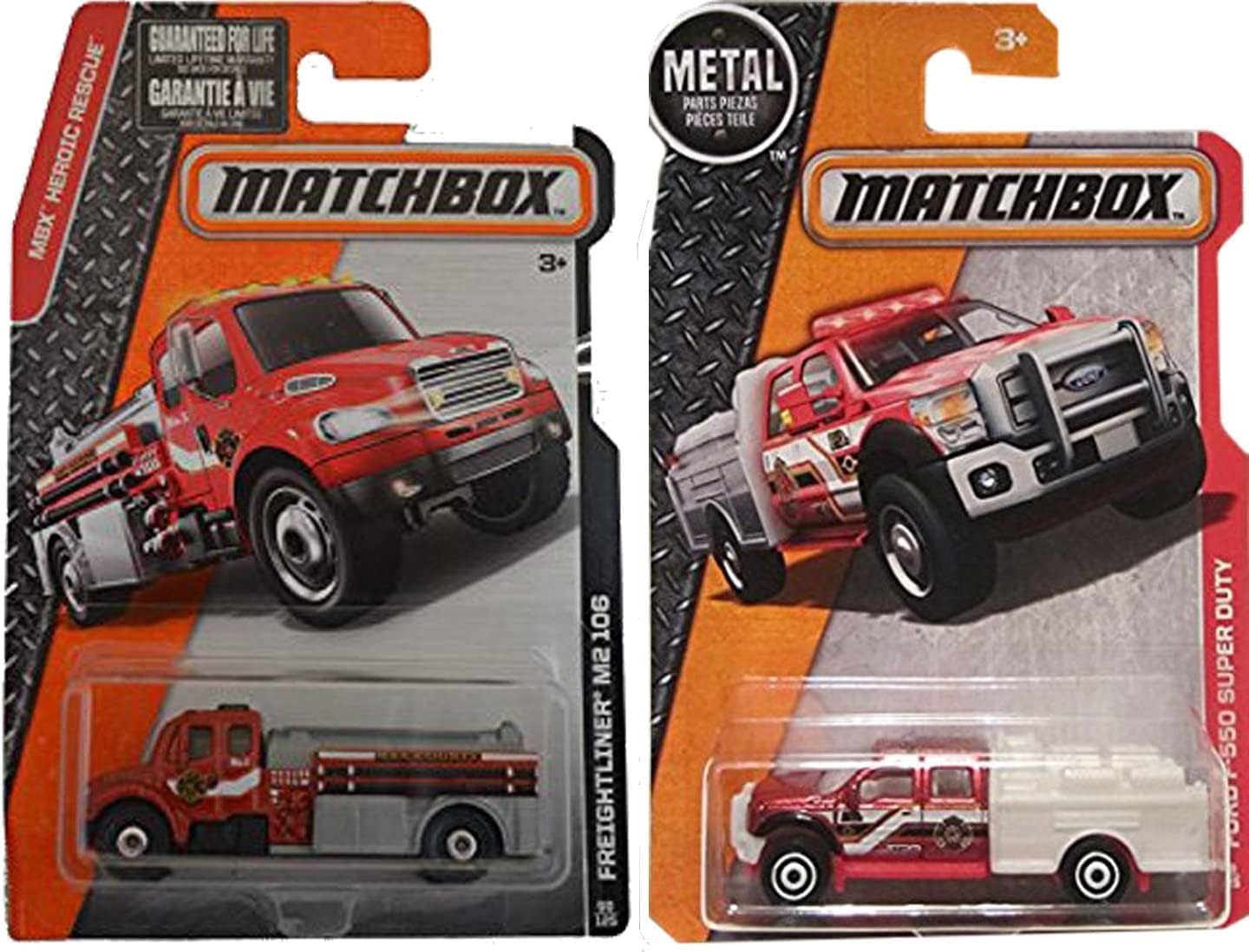 Team MBX Matchbox Fire Engine Set: Ford F-550 Super Duty & Freightliner M2 106 2-Car Set