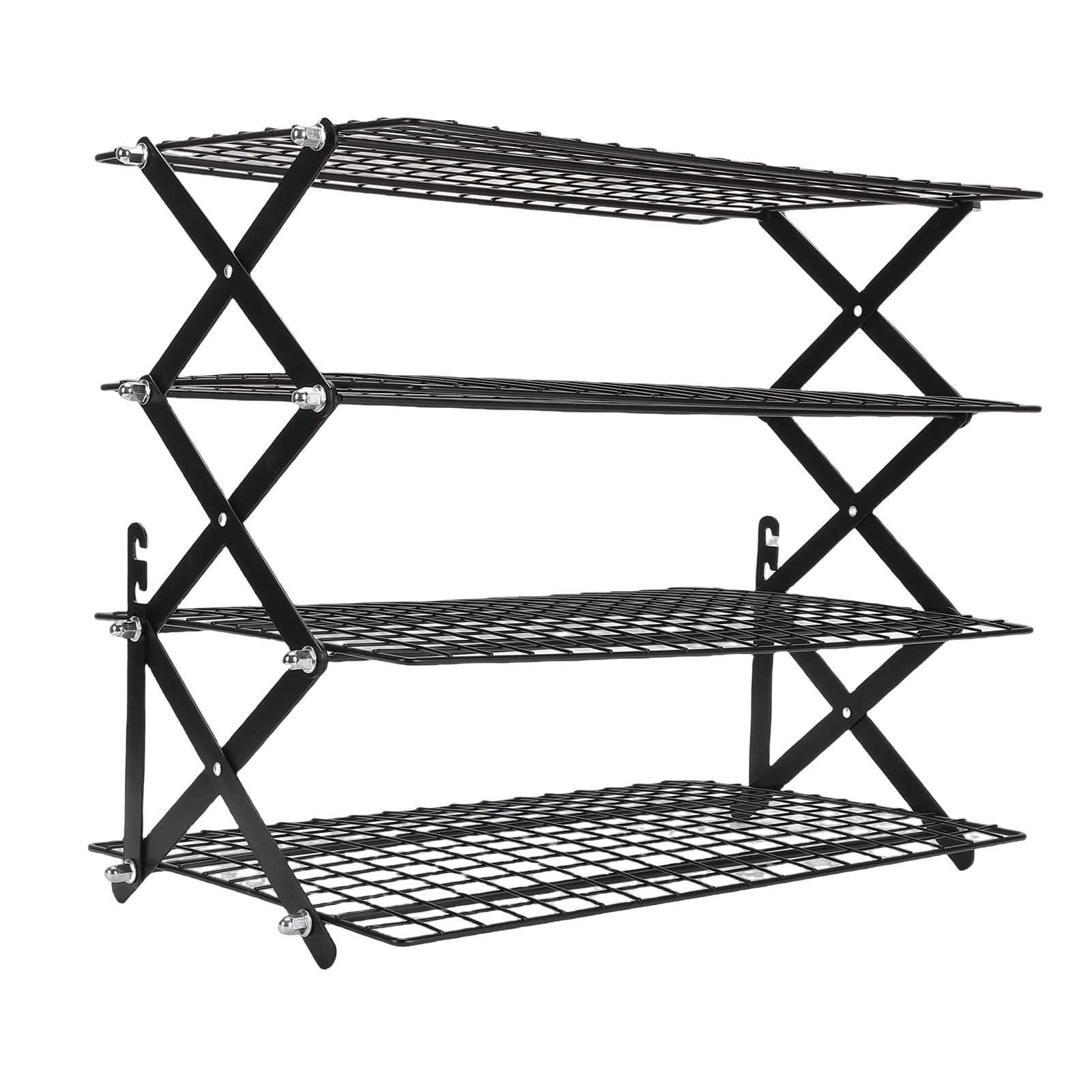 Rejilla de Enfriamiento Plegable de Hierro de 4 Niveles para Hornear, Flujo de Aire Eficiente para Galletas, Pasteles, Pan, Entusiastas de la Repostería de Pizza