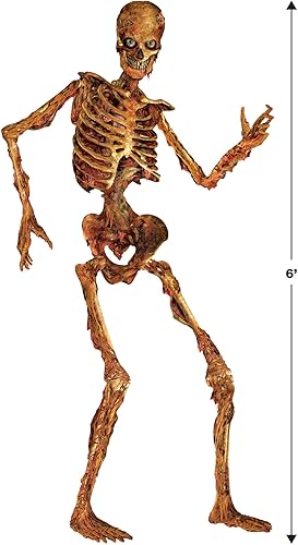 Miniatura 2 de Beistle d Gory Skeletons - Telón de fondo para fotos, 6 pies de alto, juego de 2 decoración de pared para fiesta de Halloween, espeluznante corte de