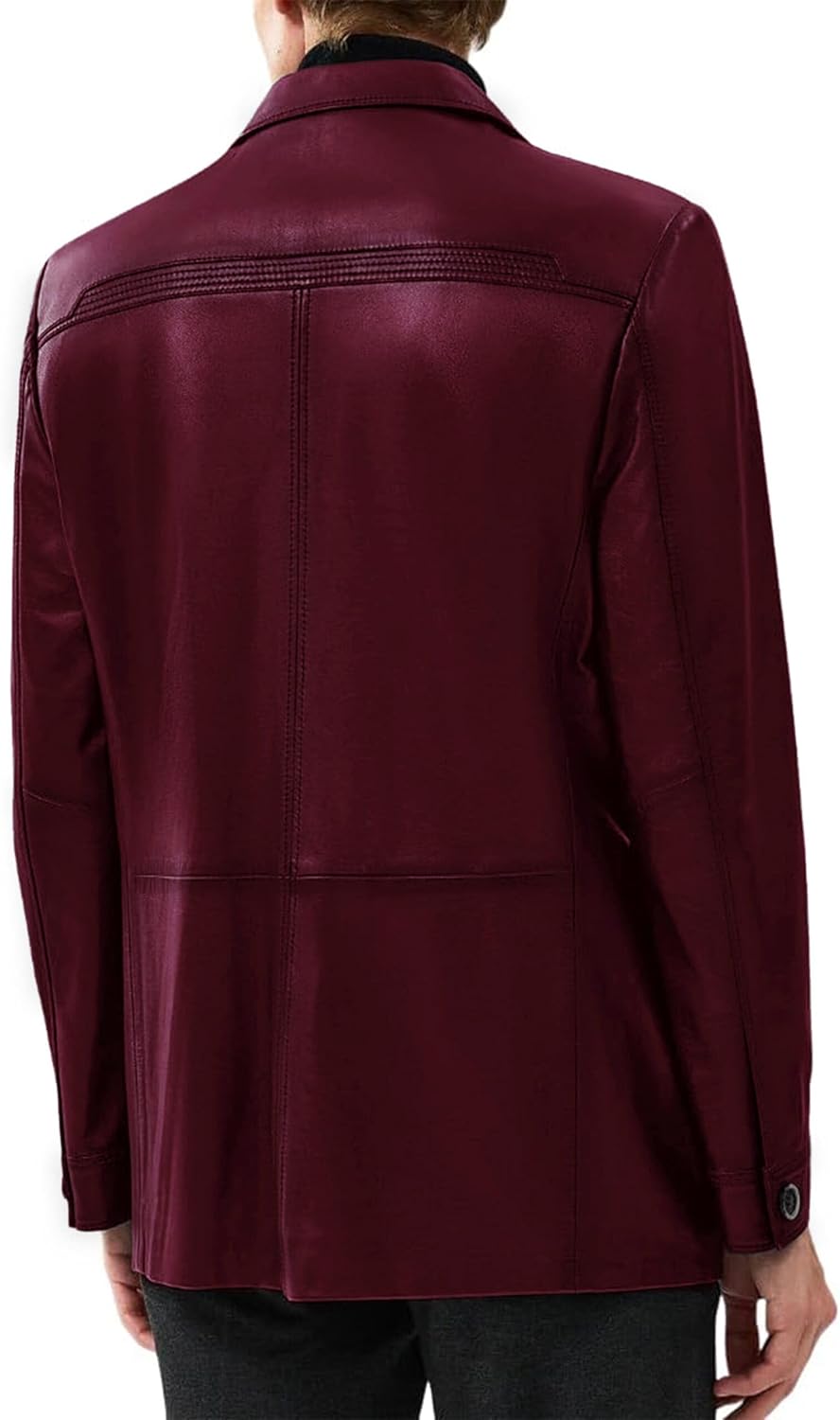 Mens Soft Italian Leather Blazer - Vintage Style Real Lambskin Leather Regular Fit Sport Coat Blazer Jacket Men