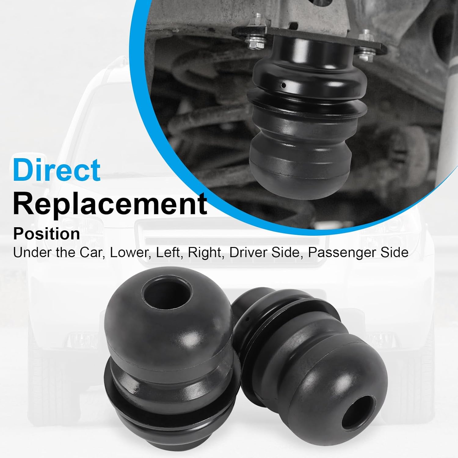 Rear Suspension Shock Coil Spring Bumper Bump Stops Left Right Compatible with 2003-2008 Honda Pilot 52722-S9V-A04 52722S9VA04 (1Pair)